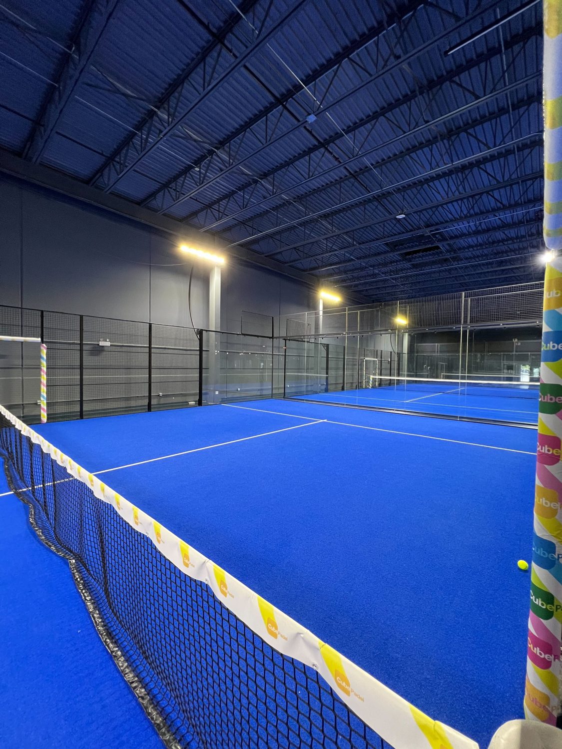 Indoor padel courts at Cube Chicago Padel, La Pershing, 3900 S Ashland Ave, Chicago